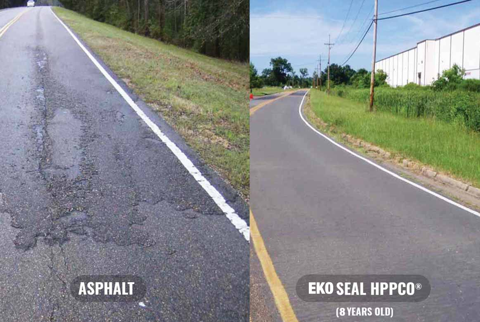 EkoSeal high-performance pavement overlay applied to a road surface