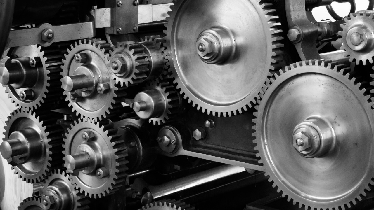 Precision gears and shafts of an industrial machine
