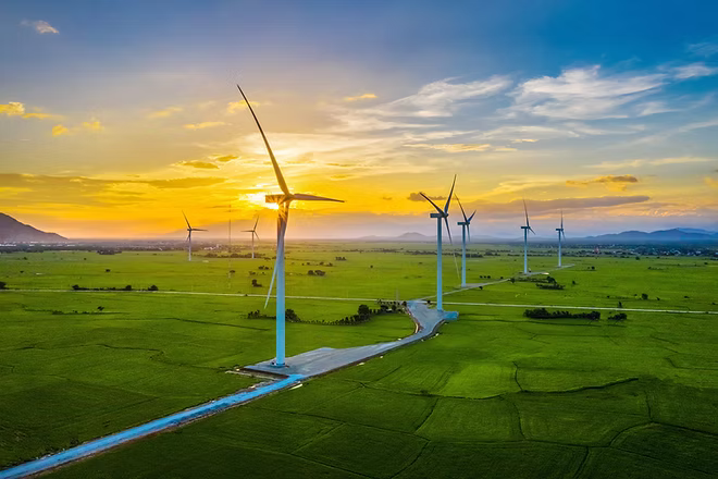 Wind turbines generating renewable energy